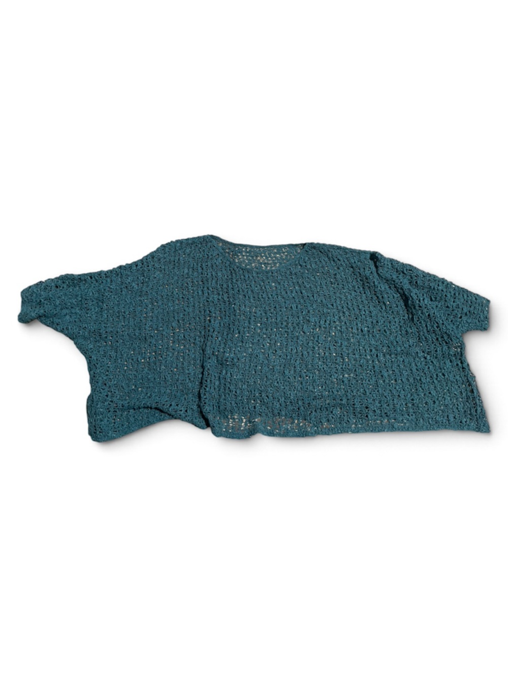 Teal Knit shawl with sleeves